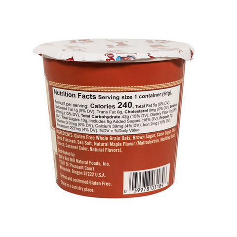 Bobs Red Mill, Oatmeal Cup Mapple Brown Sugar, 2.15 Oz