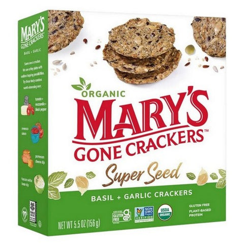 Mary's Gone Crackers, Super Seed Crackers Basil And Garlic, 5.5 Oz(Case Of 6)