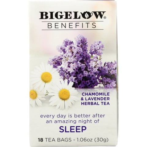 Bigelow, Sleep Chamomile And Lavender Herbal Tea, 1.06 Oz(Case Of 6)