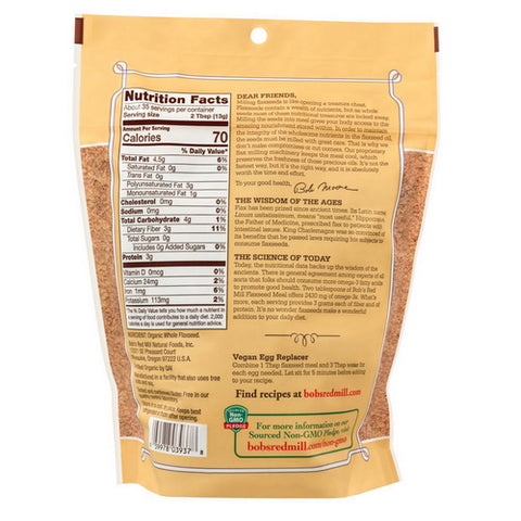 Bobs Red Mill, Organic Flaxseed Meal, 16 Oz(Case Of 4)