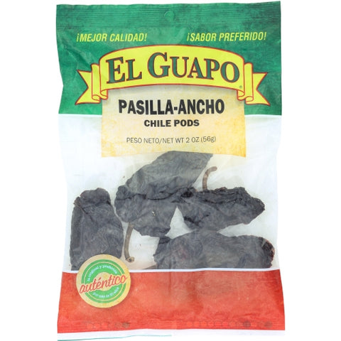 El Guapo, Chili Pod Pasilla Ancho W, 2 Oz(Case Of 12)