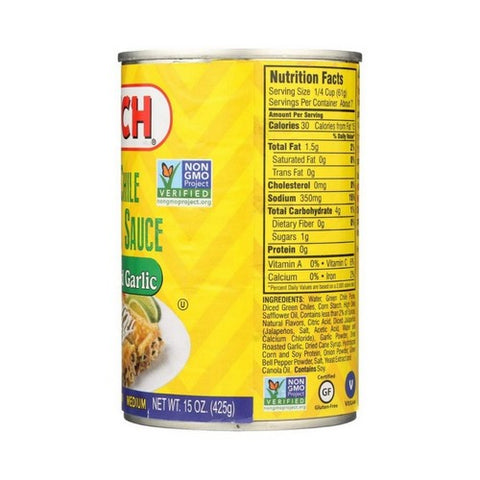 Hatch, Green Chile Enchilada Sauce With Roasted Garlic, 14 Oz