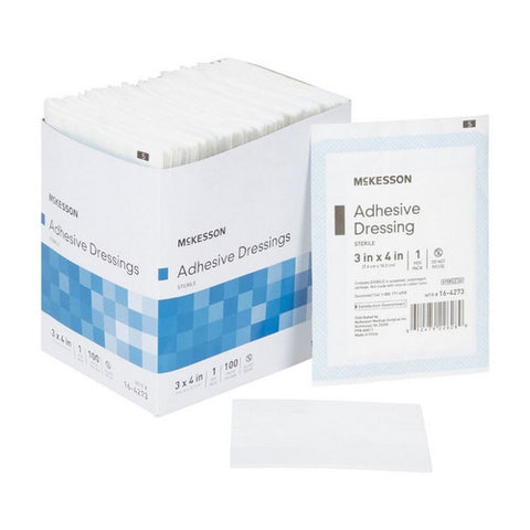 McKesson, Island Dressing 3 X 4 Inch Rectangle Sterile 16-4273, Box Of 100