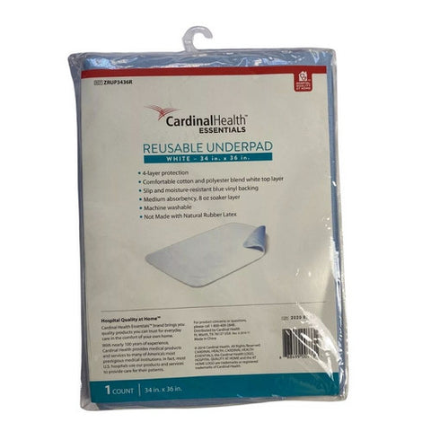 Cardinal, Reusable Underpad 34 X 36 Inch Polyester / Rayon Moderate Absorbency ZRUP3436R, Count of 1