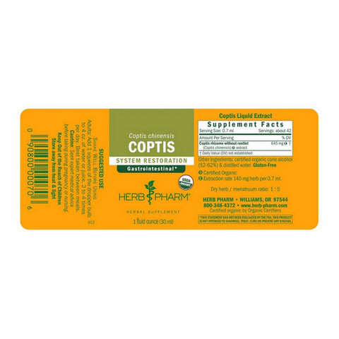 Herb Pharm, Coptis Extract, 1 Oz