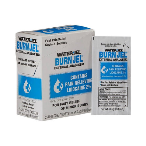 Water Jel, Burn Jel Burn Relief Lidocaine Topical Gel, 3.5 Grams, Box Of 25