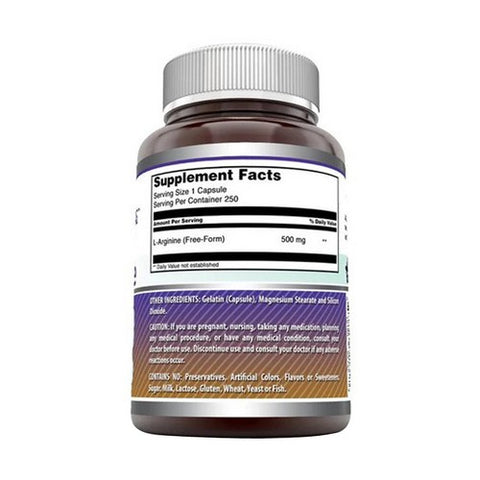 Amazing Nutrition, Amazing Formulas L-Arginine, 500 mg, 250 Caps