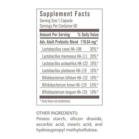 Flora, Adavanced Adult's Probiotic, 60 Caps