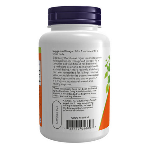 Now Foods, Elderberry, 500 mg, 120 Veg Caps