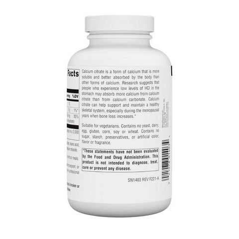 Source Naturals, Calcium Citrate, 1000 MG, 180 Tabs