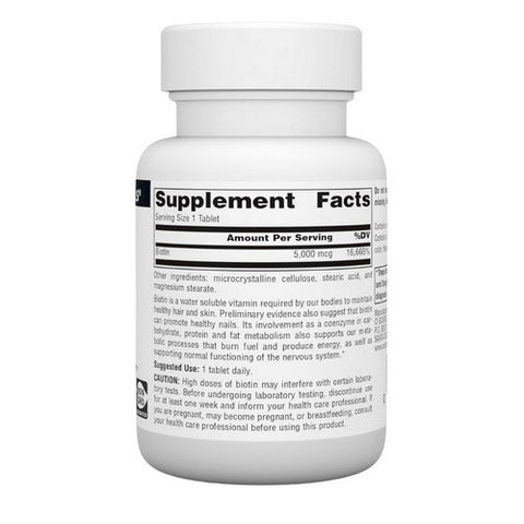 Source Naturals, Biotin, 5 mg, 60 Tabs