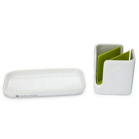 Full Circle Home, Ceramic Sink Caddy White, I Count