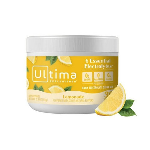 Ultima Replenisher, Electrolyte Drink Mix Canister Lemonade, 30 Servings