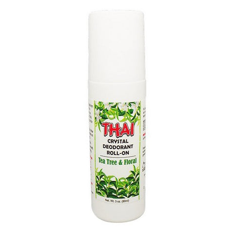 Thai Deodorant Stone, Thai Deodorant Roll On Tea Tree Floral, 3 Oz