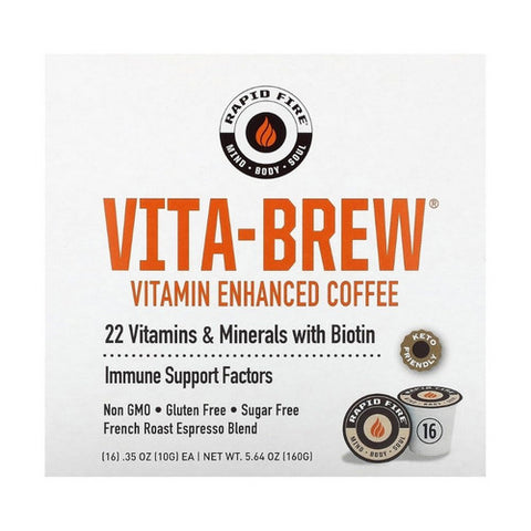Vitamin Brew Vitamin Enhanced Coffee Pods 16 Count by Rapid Fire
