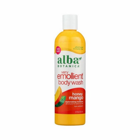 Alba Botanica, Very Emollient Body Wash Honey Mango, 12 Oz