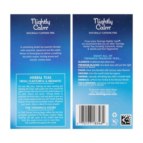 Twinings Tea, Nightly Calm Herbal Tea, 20 Bags