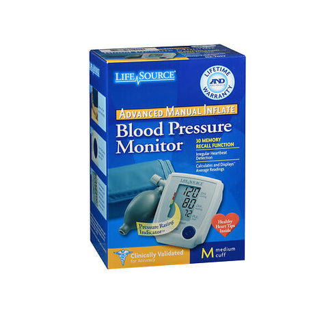 Lifesource, Blood Pressure Monitor Advanced Manual Inflate Medium, 1 Count