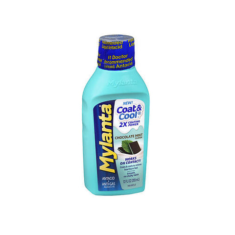 Mylanta, Coat & Cool Antacid + Anti-Gas Liquid Chocolate Mint, 12 Oz