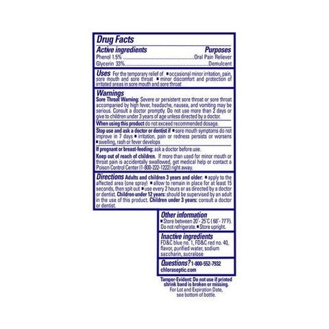 Chloraseptic, Phenol Oral Pain Reliever Sore Throat Spray Wild Berries Max, 4 Oz