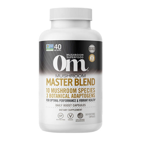Om Mushrooms, Superfood Master Blend Mushroom Capsules, 160 Count