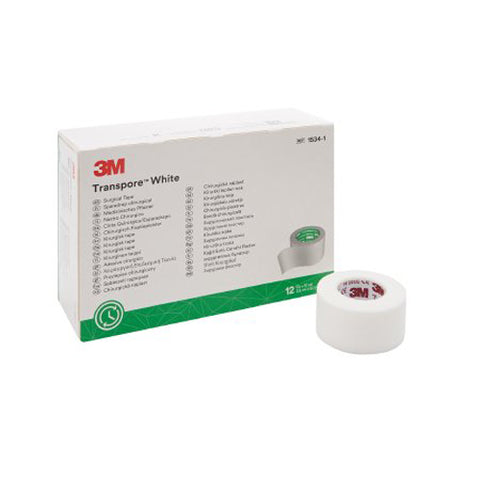 3M, Transpore Plastic Medical Tape 1 Inch x 10 Yard White, 1 Roll