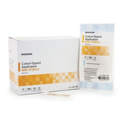McKesson, McKesson Swabsticks Cotton-Tip Wood Shaft 3" Non-Sterile, Count of 1