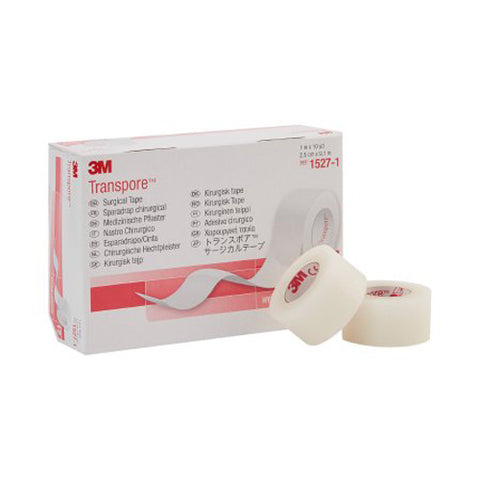 3M, Transpore Plastic Medical Tape 1 Inch x 10 Yard Transparent, Box Of 12