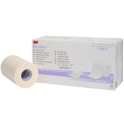 3M, Microfoam Foam / Acrylic Adhesive Medical Tape 4 Inch x 5-1/2 Yard White, Box Of 3