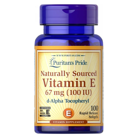 Puritan's Pride, Vitamin E-100 IU Naturally Sourced, 100 Softgels