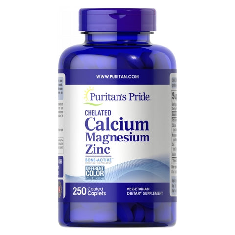 Puritan's Pride, Chelated Calcium Magnesium Zinc, 250 Caplets