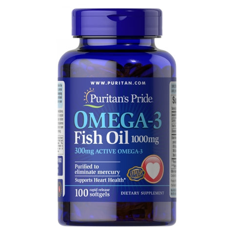 Puritan's Pride, Omega-3 Fish Oil, 1000 mg, 100 Softgels