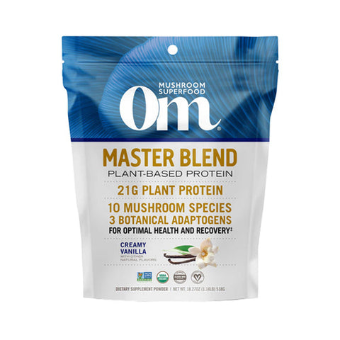 Om Mushrooms, Organic Master Blend Plant-Based Protein Creamy Vanilla, 18.27 Oz