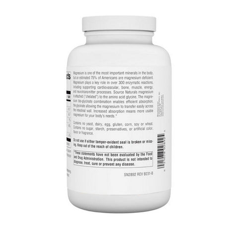 Source Naturals, Magnesium Glycinate, 180 Tabs
