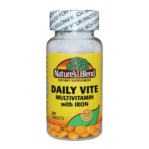 Nature's Blend, Daily Vite With Iron Yellow, 250 Tabs