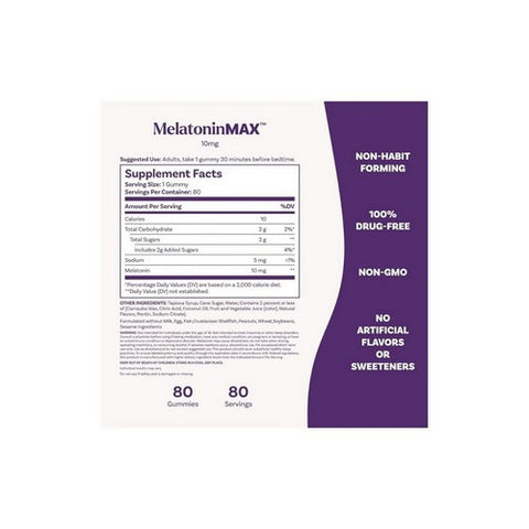Natrol, MelatoninMax Sleep Blueberry, 10 Mg, 80 Count