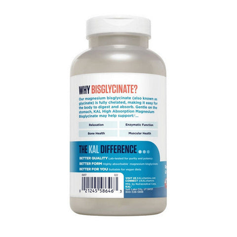 Kal, Chelated Magnesium Bisglycinate, 180 Tabs Kal