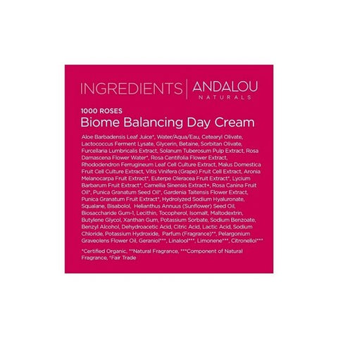 Andalou Naturals, 1000 Roses Biome Balancing Day Cream, 1.7 Oz