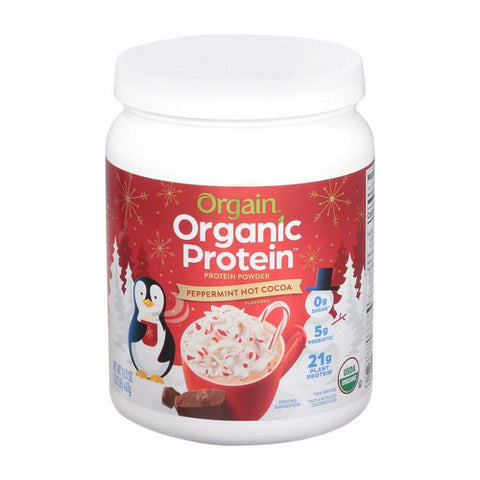 Orgain, Organic Plant Based Protein Powder, Peppermint Hot Cocoa 1.02 Lb