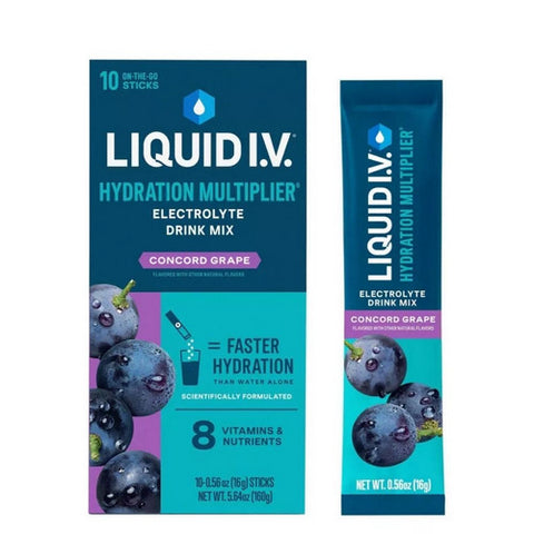 Liquid I.V, Hydration Multiplier Vegan Powder Electrolyte, Grapes 5.64 Oz