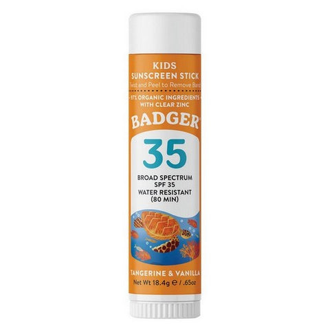 Badger Balm, SPF 35 Kids Mineral Sunscreen Face Stick, .65 Oz
