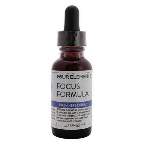 Four Elements Herbals, Focus Formula Blend Herbal Tincture, 1 Oz