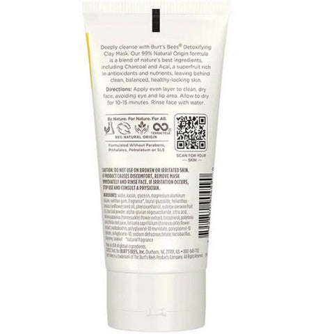 Burts Bees, Facial Care Detoxifying Clay Mask, 2.5 Oz