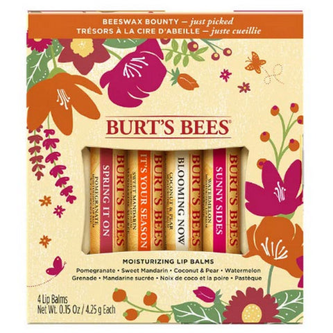 Burts Bees, Just Picked Lip Balm, 4 Count