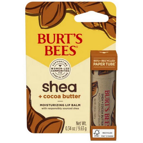 Burts Bees, Shea Cocoa Butter Paper Tube Lip Balm, 0.34 Oz