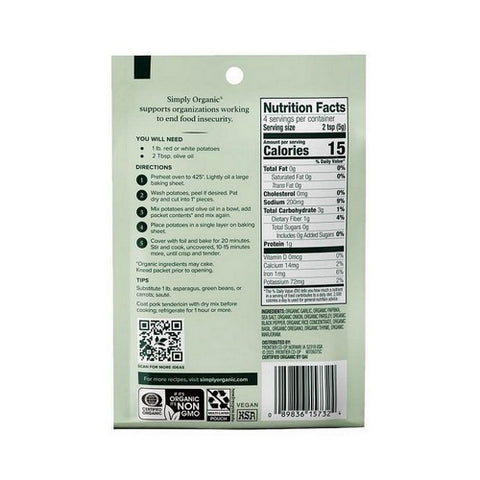 Simply Organic, Organic Garlic And Herb Vegetable Seasoning Mix, 0.71 Oz