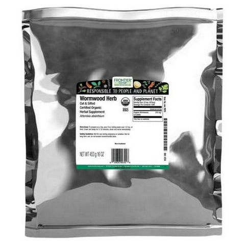 Frontier Coop, Organic Wormwood Herb Cut And Sifted, 16 Oz