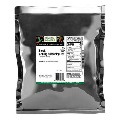 Frontier Coop, Organic Steak Grilling Seasoning, 1 Lb