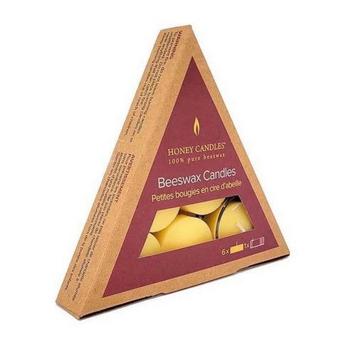 Honey Candle Co., Beeswax Tea Lights with Glass Holder, 1 Count