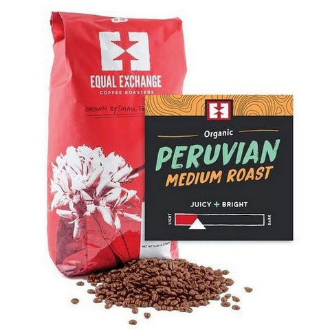 Equal Exchange, Organic Peru Medium Whole Bean Coffee, 5 lb